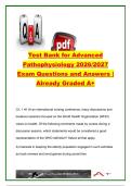 Advanced Pathophysiology Test Bank 2026&sol;2027 &ndash; 500&plus; Exam Questions & Answers &vert; Cellular Injury&comma; Genetics&comma; Immunity&comma; Cancer&comma; Cardiovascular&comma; Respiratory&comma; Renal & Endocrine Pathophysiology
