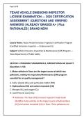 TEXAS VEHICLE EMISSIONS INSPECTOR &NewLine;LICENSE EXAMINATION &mdash; 2026 CERTIFICATION &NewLine;ASSESSMENT &vert; QUESTIONS AND VERIFIED &NewLine;ANSWERS &vert; ALREADY GRADED A&plus; &vert; Plus&NewLine;RATIONALES &vert; BRAND NEW&excl;
