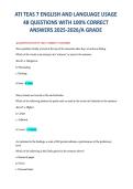 ATI TEAS 7 English and Language Usage &ndash; 48 Practice Questions with 100&percnt; Correct Answers and Explanations &lpar;2025&ndash;2026&rpar;&NewLine;&NewLine;