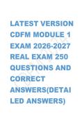CDFM Module 1 Exam Questions and Answers &vert; 250 Questions &vert; Detailed Answers &vert; 2026&sol;2027 Latest Version
