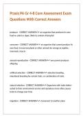 Praxis PA Gr 4-8 Core Assessment Exam Questions With Correct Answers 