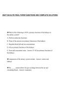 ANAT 260 ELITE FINAL PAPER QUESTIONS AND COMPLETE SOLUTIONS