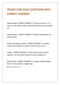 PRAXIS CORE EXAM QUESTIONS WITH CORRECT ANSWERS