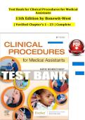 Test Bank for Clinical Procedures for Medical &NewLine;Assistants 11th  &NewLine;Edition by Bonewit-West