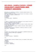QFA REGS - SAMPLE PAPER 2  EXAM &lpar;2026&sol;2027&rpar; QUESTIONS AND CORRECT ANSWERS