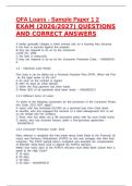 QFA Loans - Sample Paper 1 2  EXAM &lpar;2026&sol;2027&rpar; QUESTIONS AND CORRECT ANSWERS