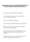 ANATOMY AND PHYSIOLOGY 7TH EDITION MARIEB CHAPTER 1 26 3&NewLine;TEST PAPER QUESTIONS AND SOLUTIONS GRADED A A&plus;