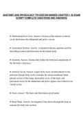 ANATOMY AND PHYSIOLOGY 7TH EDITION MARIEB CHAPTER 1 26 EXAM&NewLine;SCRIPT COMPLETE QUESTIONS AND ANSWERS