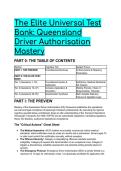 2026&sol;2027 The Elite Universal Test Bank&colon; Queensland Driver Authorisation &lpar;DA&rpar; Mastery &vert; TOPTA & TOPTR &vert; Q&A &plus; Rationale