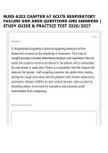 NURS 6202 CHAPTER 67 ACUTE RESPIRATORY FAILURE AND ARDS QUESTIONS AND ANSWERS &vert; STUDY GUIDE & PRACTICE TEST 2026&sol;2027