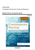 Test Bank &ndash; Contemporary Nursing&colon; Issues&comma; Trends&comma; and Management &lpar;9th Edition&rpar; Barbara Cherry & Susan R&period; Jacob &ndash; All Chapters Covered &ndash; Practice Questions & Rationales &ndash;  NCLEX&sol;NGN Prep &ndash; ISBN&colon; 9780323824293 &ndash; Updated 2026&sol;2027 Test Bank Exam Resource