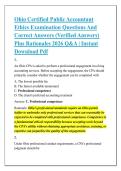 Ohio Certified Public Accountant &NewLine;Ethics Examination Questions And &NewLine;Correct Answers &lpar;Verified Answers&rpar; &NewLine;Plus Rationales 2026 Q&A &vert; Instant &NewLine;Download Pdf 