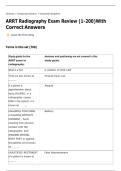 ARRT Radiography Exam Review &lpar;1-200&rpar;With &NewLine;Correct Answers