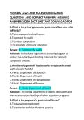 FLORIDA LAWS AND RULES EXAMINATION &ndash; QUESTIONS AND CORRECT ANSWERS
