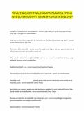PRIVATE SECURITY FINAL EXAM PREPARATION SPRING&NewLine;2021 QUESTIONS WITH CORRECT ANSWERS 2026-2027