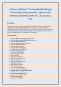 California &lpar;CA&rpar; Alarm Company Qualified Manager Exam &ndash; Complete Practice Exam Bundle &vert; Multiple Practice Tests&comma; Questions&comma; Answers & Explanations