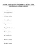 ANATOMY AND PHYSIOLOGY ITEMS PREMIUM 2 UPDATED ACTUAL&NewLine;QUESTIONS AND CORRECT ANSWERS