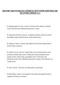 ANATOMY AND PHYSIOLOGY OPENSTAX TEST PAPER QUESTIONS AND&NewLine;SOLUTIONS GRADED A A&plus;