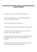 ANATOMY AND PHYSIOLOGY OPENSTAX TESTED QUESTIONS AND&NewLine;CORRECT ANSWERS