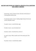 ANATOMY AND PHYSIOLOGY OPENSTAX UPDATED ACTUAL QUESTIONS&NewLine;AND CORRECT ANSWERS
