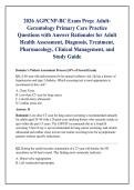 2026 AGPCNP-BC Exam Prep&colon; Adult&NewLine;Gerontology Primary Care Practice &NewLine;Questions with Answer Rationales for Adult &NewLine;Health Assessment&comma; Diagnosis&comma; Treatment&comma; &NewLine;Pharmacology&comma; Clinical Management&comma; and &NewLine;Study Guide 