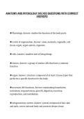 ANATOMY AND PHYSIOLOGY SOLVED QUESTIONS WITH CORRECT&NewLine;ANSWERS