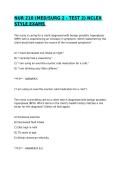 NUR 210 EXAMS WITH COMPLETE QUESTIONS AND ANSWERS 