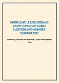 NORTH SEATTLE EMT ENTRANCE EXAM PREP &vert; STUDY GUIDE &vert; QUESTIONS AND ANSWERS &vert; PRACTICE TEST