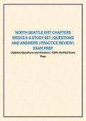 NORTH SEATTLE EMT CHAPTERS WEEKS 4-8 STUDY SET &vert; QUESTIONS AND ANSWERS &vert; PRACTICE REVIEW &vert; EXAM PREP