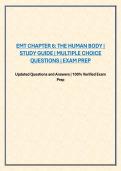 EMT CHAPTER 6&colon; THE HUMAN BODY &vert; STUDY GUIDE &vert; MULTIPLE CHOICE QUESTIONS &vert; EXAM PREP