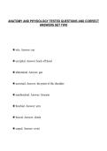 ANATOMY AND PHYSIOLOGY TESTED QUESTIONS AND CORRECT&NewLine;ANSWERS SET TWO