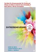 Test Bank For Entrepreneurship&colon; The Practice and Mindset 1st Edition by Heidi M&period; Neck Christopher P&period; Neck &comma;Emma L&period; Murray &vert;ISBN-13 978-1483383521 &vert; All Chapters &NewLine; 