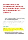 Entry-Level Commercial Diver &NewLine;Certification Exam Practice Questions &NewLine;And Correct Answers &lpar;Verified Answers&rpar; &NewLine;Plus Rationale 2026 Q&A&vert; Instant &NewLine;Download Pdf  