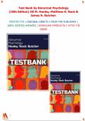 Test Bank for Abnormal Psychology &lpar;18th Edition&rpar; Jill M&period; Hooley&comma; Matthew K&period; Nock & James N&period; Butcher&period;&vert;All chapters covered&comma; Graded A&plus;&period;