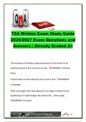 TSA Written Exam Study Guide 2026&sol;2027 &vert; 90&plus; Questions & Answers &vert; Engineering&comma; Technology&comma; Construction&comma; Electronics&comma; Physics & Drafting