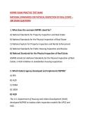 NSPIRE EXAM PRACTICE TEST BANK&NewLine;NATIONAL STANDARDS FOR PHYSICAL INSPECTION OF REAL ESTATE &ndash; 200 EXAM QUESTIONS&NewLine;