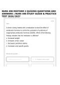 NURS 498 MIDTERM 2 QUIZZES QUESTIONS AND ANSWERS &vert; NURS 498 STUDY GUIDE & PRACTICE TEST 2026&sol;2027
