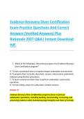 Evidence Recovery Diver Certification &NewLine;Exam Practice Questions And Correct &NewLine;Answers &lpar;Verified Answers&rpar; Plus &NewLine;Rationale 2027 Q&A&vert; Instant Download &NewLine;Pdf&period;