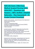 NUR 242 Exam 2 Med-Surg Medical-Surgical Nursing Galen 2026&sol;2027 &ndash; Questions and Answers &vert; 100&percnt; Verified &vert; Detailed Rationales &ndash; Pass Guaranteed &ndash; A&plus; Graded &vert;Instant Download