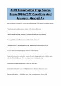 AHFI Examination Prep Course&NewLine;Exam 2026&sol;2027 Questions And&NewLine;Answers &vert; Graded A&plus;