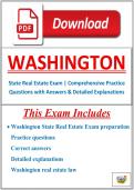 WASHINGTON REAL ESTATE EXAM &vert; Practice Questions&comma; Answers & Detailed Explanations &vert; Comprehensive State Exam Prep
