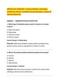NMTCB Exam 2026&sol;2027 &vert; Nuclear Medicine Technology &NewLine;Certification Board &vert; Complete Practice Questions&comma; Answers & &NewLine;Detailed Rationales 