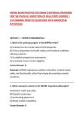 NSPIRE EXAM PRACTICE TEST BANK &vert; NATIONAL STANDARDS FOR THE PHYSICAL INSPECTION OF REAL ESTATE &lpar;NSPIRE&rpar; &vert; 210 ORIGINAL PRACTICE QUESTIONS WITH ANSWERS & RATIONALES