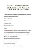 NR547 PSYCHOPHARMACOLOGY&NewLine;FINAL EXAM QUESTIONS AND&NewLine;CORRECT DETAILED ANSWERS