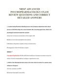 NR547 ADVANCED&NewLine;PSYCHOPHARMACOLOGY EXAM&NewLine;REVIEW QUESTIONS AND CORRECT&NewLine;DETAILED ANSWERS