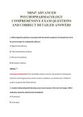 NR547 ADVANCED&NewLine;PSYCHOPHARMACOLOGY&NewLine;COMPREHENSIVE EXAM QUESTIONS&NewLine;AND CORRECT DETAILED ANSWERS