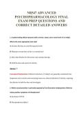 NR547 ADVANCED&NewLine;PSYCHOPHARMACOLOGY FINAL&NewLine;EXAM PREP QUESTIONS AND&NewLine;CORRECT DETAILED ANSWERS