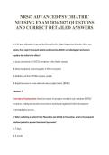 NR547 ADVANCED PSYCHIATRIC&NewLine;NURSING EXAM 2026&sol;2027 QUESTIONS&NewLine;AND CORRECT DETAILED ANSWERS