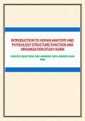 INTRODUCTION TO HUMAN ANATOMY AND PHYSIOLOGY STRUCTURE FUNCTION AND ORGANIZATION STUDY GUIDE
