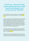 NCLEX Prep - 250 newest NCLEX practice questions and correct verified &NewLine;answers with rationales review&sol; NCLEX Exam Prep &ast;2026-2027&ast; 